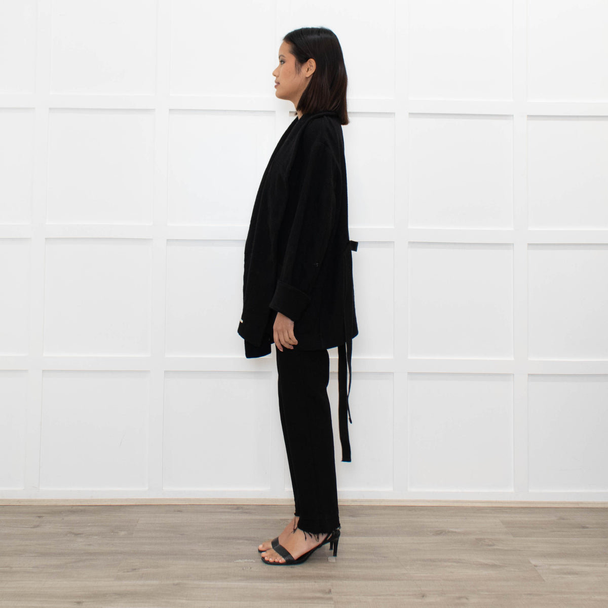 Isabel Marant Etoile Black Wool Belted Soft Jacket
