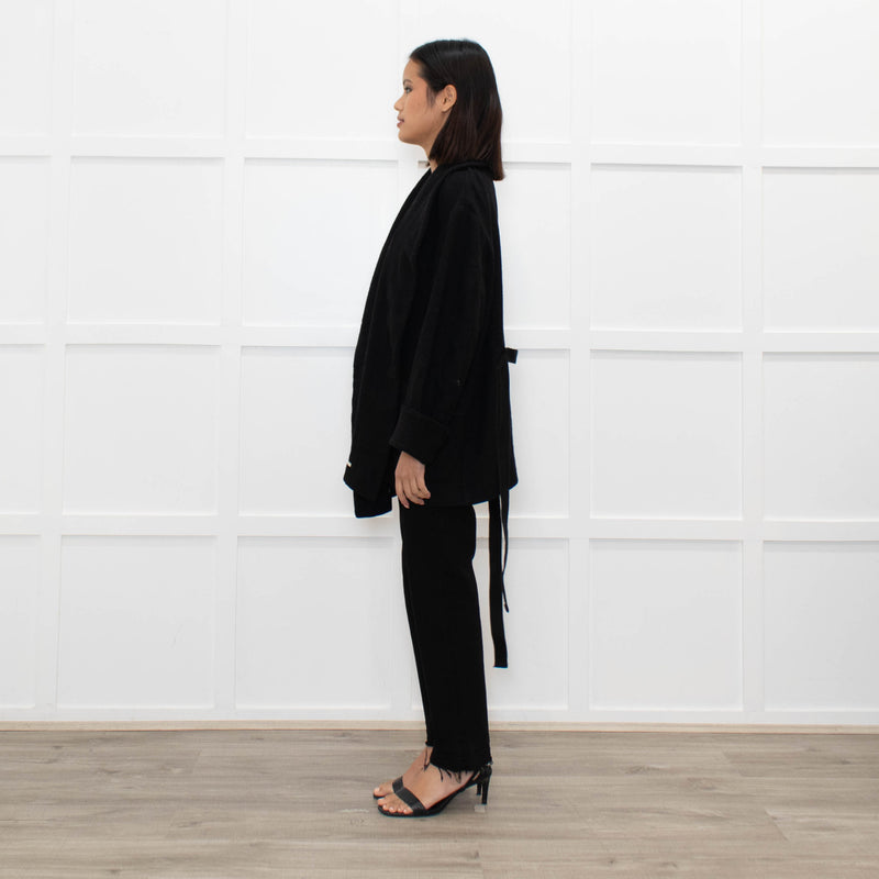 Isabel Marant Etoile Black Wool Belted Soft Jacket