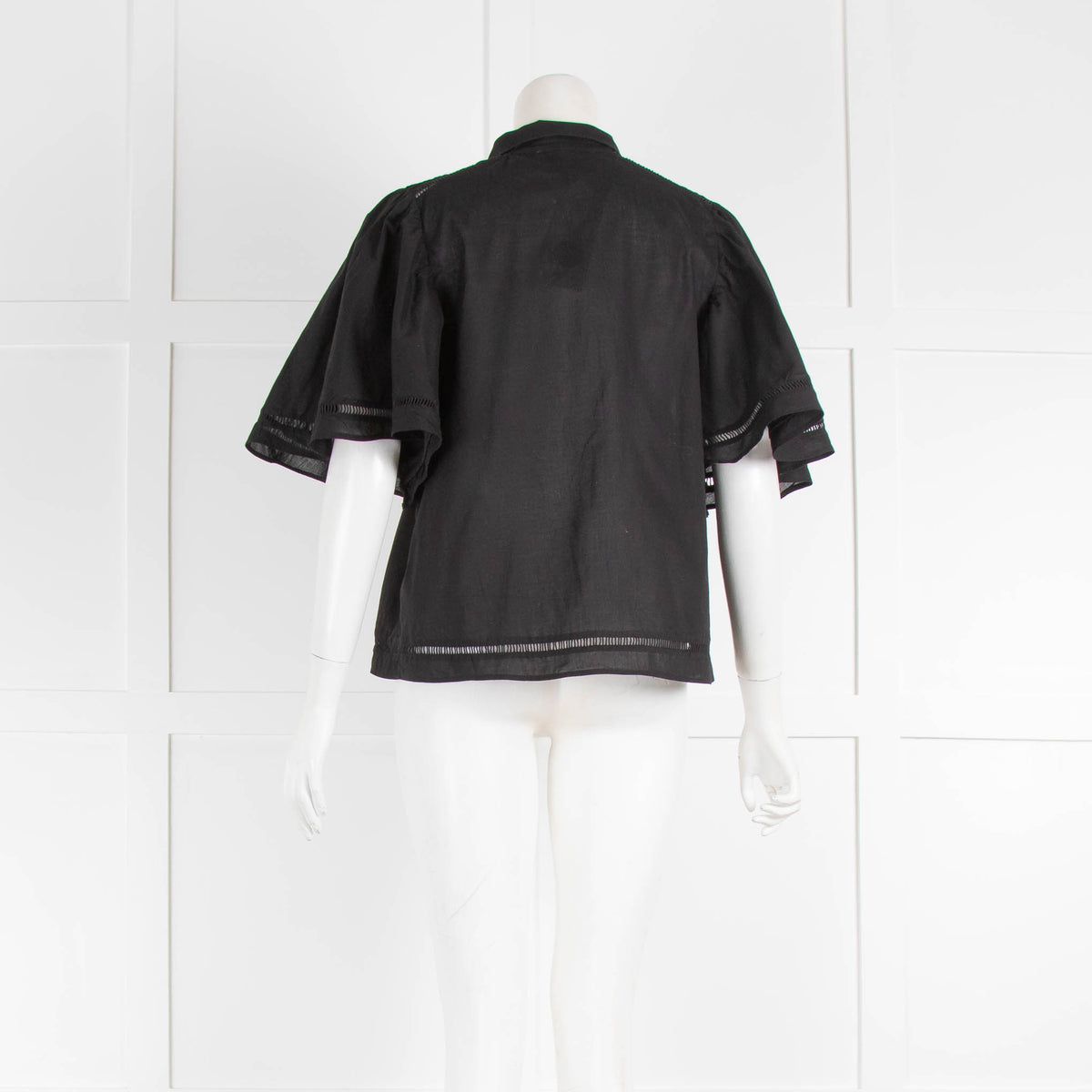 Munthe Black Pintuck Pleat Front Top
