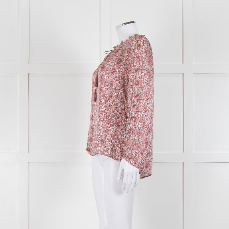 Molin Red Floral Long Sleeve Top
