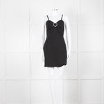 Love Moschino Black Stretch Knit Mini Dress With Diamante Buckle