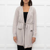 Johnstons Of Elgin Taupe Cashmere Belted Long Cardigan