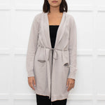 Johnstons Of Elgin Taupe Cashmere Belted Long Cardigan