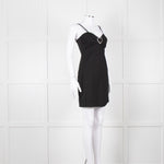 Love Moschino Black Stretch Knit Mini Dress With Diamante Buckle