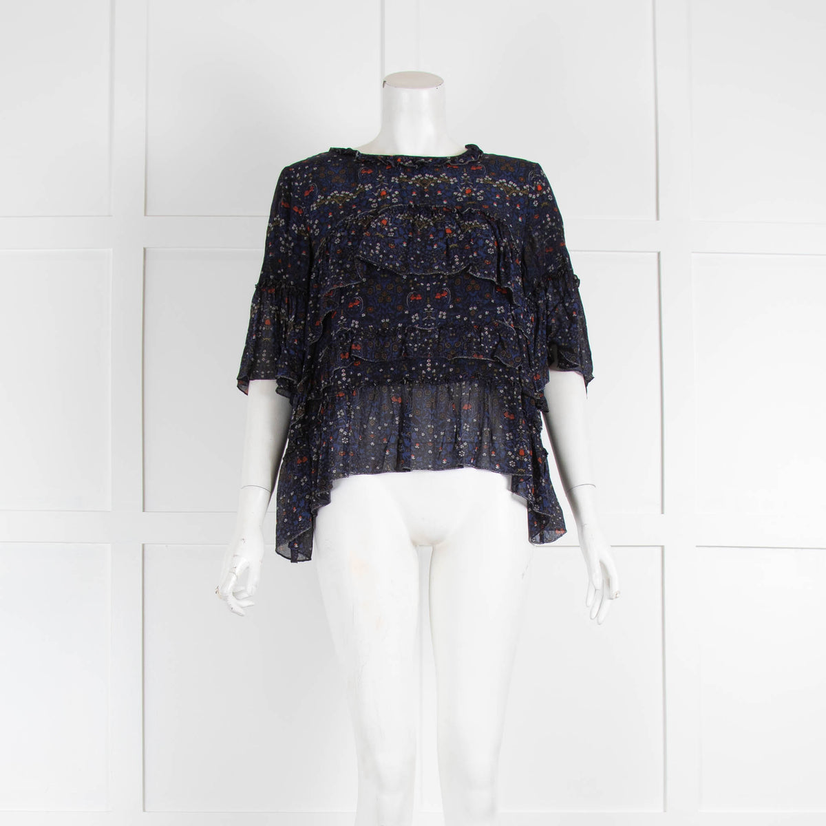 Velvet Navy Floral Top