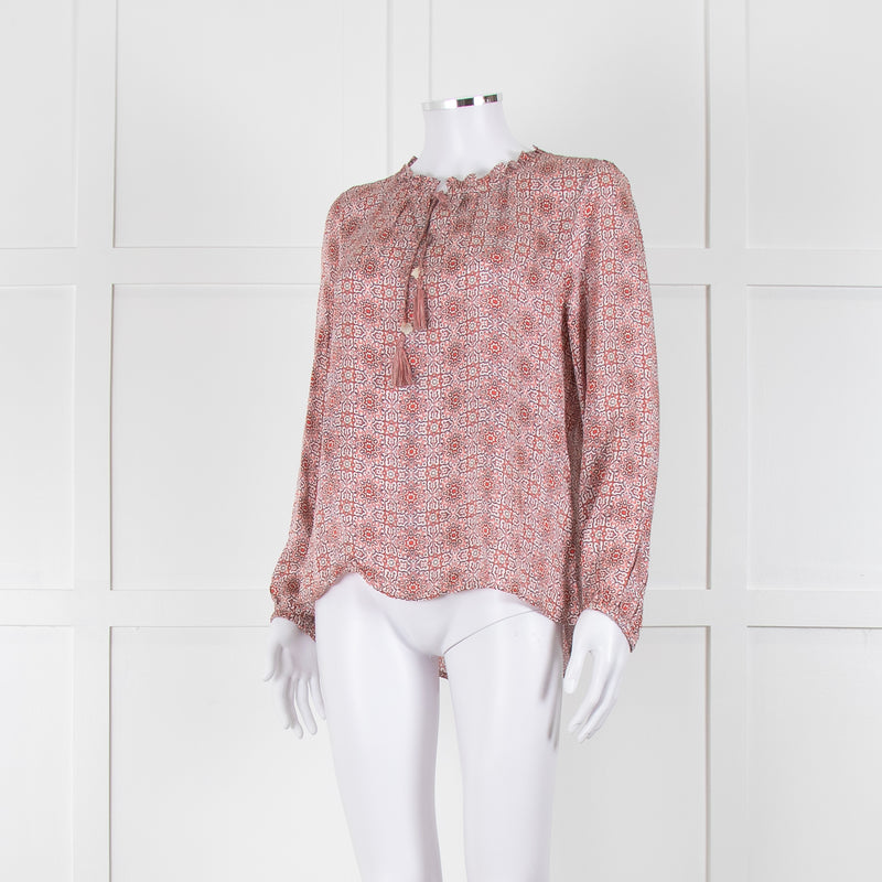 Molin Red Floral Long Sleeve Top