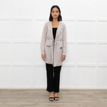 Johnstons Of Elgin Taupe Cashmere Belted Long Cardigan
