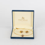 Frey Wille 24kt Gold Plated Enamel Choker And Earrings Set