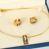 Frey Wille 24kt Gold Plated Enamel Choker And Earrings Set
