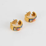 Frey Wille 24kt Gold Plated Enamel Choker And Earrings Set