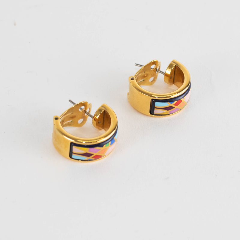 Frey Wille 24kt Gold Plated Enamel Choker And Earrings Set
