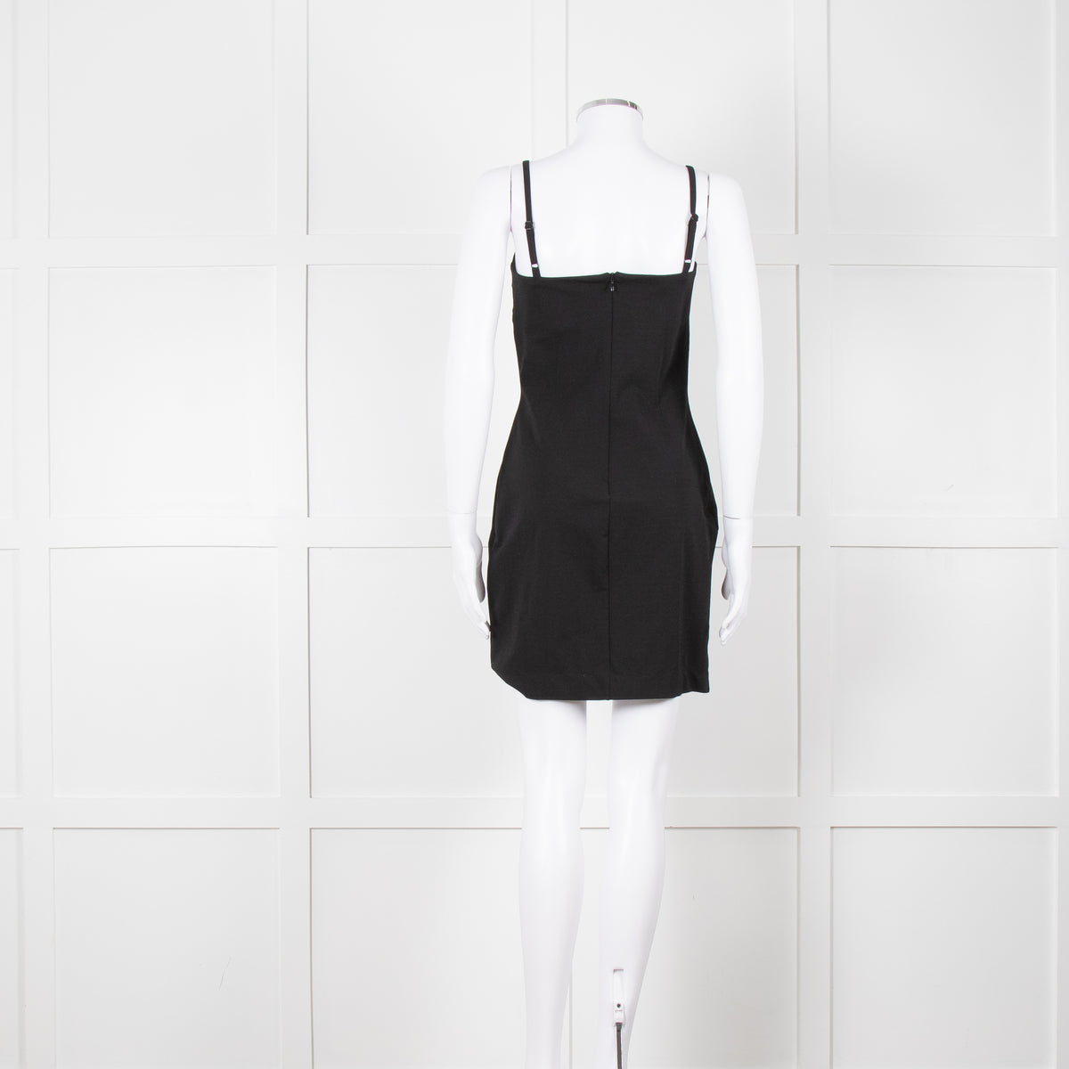 Love Moschino Black Stretch Knit Mini Dress With Diamante Buckle