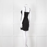 Love Moschino Black Stretch Knit Mini Dress With Diamante Buckle