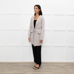 Johnstons Of Elgin Taupe Cashmere Belted Long Cardigan