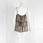 Simona Corsellini Black Gold and Silver Tassle Top