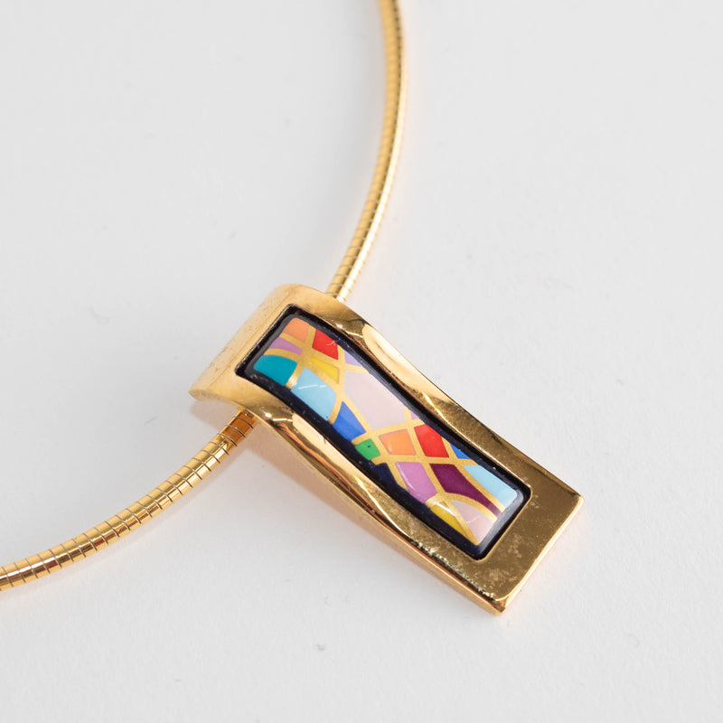 Frey Wille 24kt Gold Plated Enamel Choker And Earrings Set