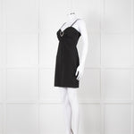 Love Moschino Black Stretch Knit Mini Dress With Diamante Buckle
