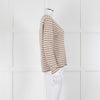 Jumper 1234 Stone And Cream Stripe Cashmere Jumper