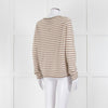 Jumper 1234 Stone And Cream Stripe Cashmere Jumper