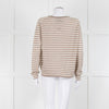 Jumper 1234 Stone And Cream Stripe Cashmere Jumper
