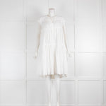 Rabens Saloner White Cotton Tiered Dress
