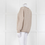 Jumper 1234 Stone And Cream Stripe Cashmere Jumper
