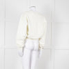 Ganni Ivory Cotton Cropped Sweatshirt With Silver Butterfly Motif