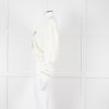 Ganni Ivory Cotton Cropped Sweatshirt With Silver Butterfly Motif