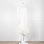 Ulla Johnson Cream Broderie Anglaise Strappy Dress With Frill Tier