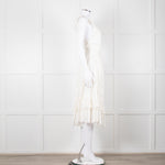 Ulla Johnson Cream Broderie Anglaise Strappy Dress With Frill Tier