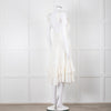 Ulla Johnson Cream Broderie Anglaise Strappy Dress With Frill Tier