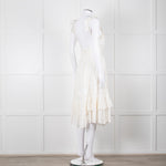 Ulla Johnson Cream Broderie Anglaise Strappy Dress With Frill Tier