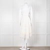 Ulla Johnson Cream Broderie Anglaise Strappy Dress With Frill Tier