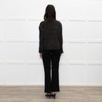 All Saints Grey Suede Fringed Zip Up Jacket