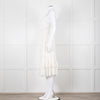 Ulla Johnson Cream Broderie Anglaise Strappy Dress With Frill Tier