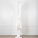 Ulla Johnson Cream Broderie Anglaise Strappy Dress With Frill Tier