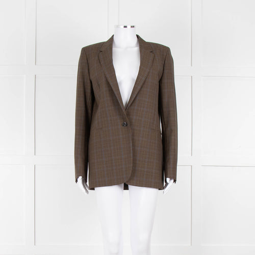 Paul Smith Brown and Blue Check Straight Fit Blazer