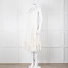 Ulla Johnson Cream Broderie Anglaise Strappy Dress With Frill Tier