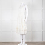 Ulla Johnson Cream Broderie Anglaise Strappy Dress With Frill Tier