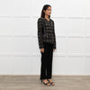 Rebecca Taylor Brown and Black Tweed Zip Jacket with Leather Trim