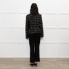Rebecca Taylor Brown and Black Tweed Zip Jacket with Leather Trim