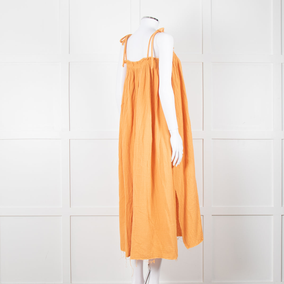 Loup Charmant Orange Cheesecloth Strappy Dress