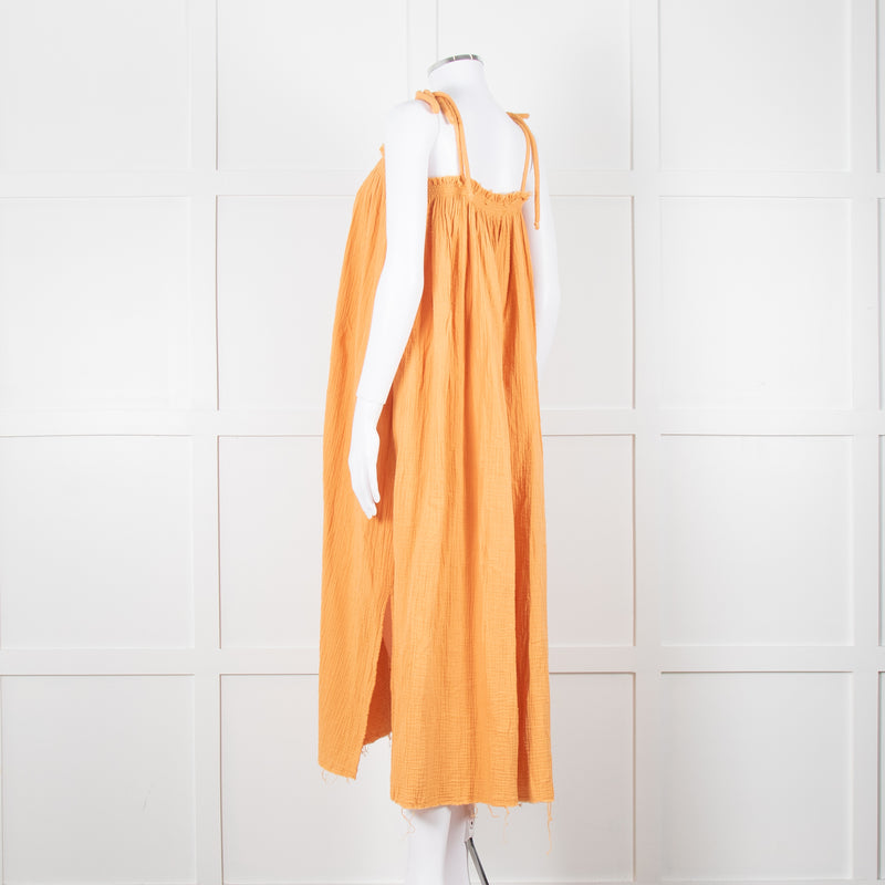 Loup Charmant Orange Cheesecloth Strappy Dress
