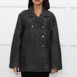 Pero Grey Striped Double Breasted Jacket