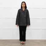 Pero Grey Striped Double Breasted Jacket