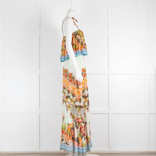 Camilla Floral With Stones Gypsy Neck Dress