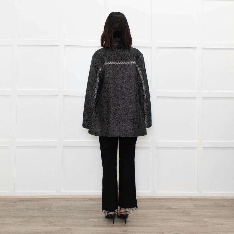 Pero Grey Striped Double Breasted Jacket