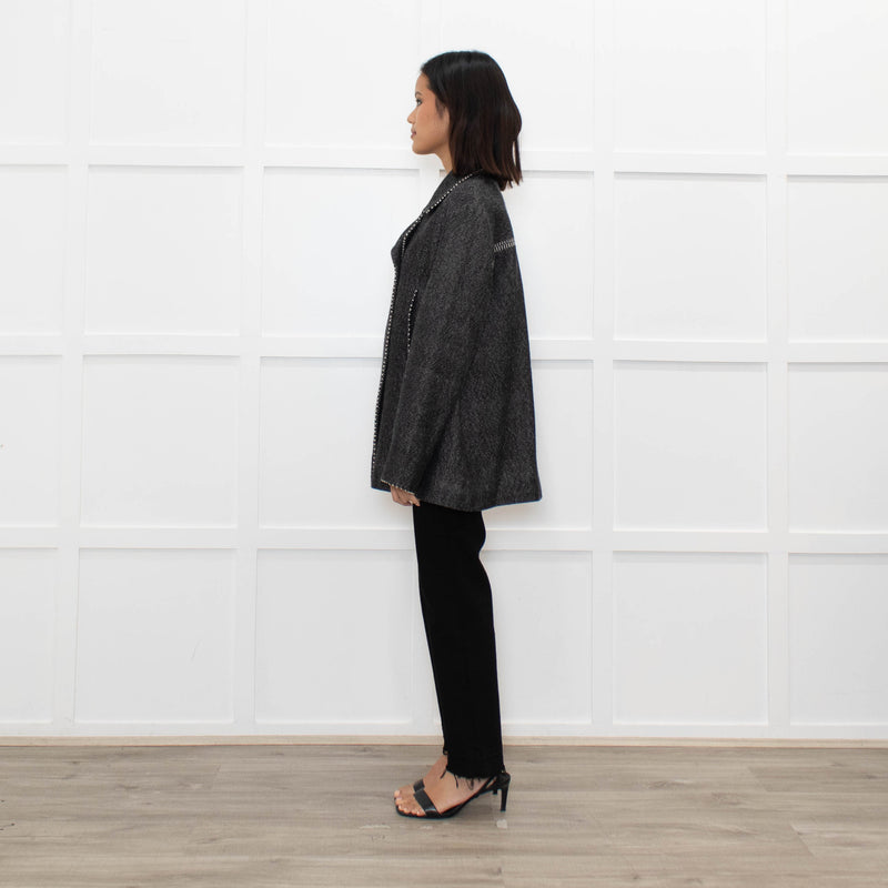 Pero Grey Striped Double Breasted Jacket