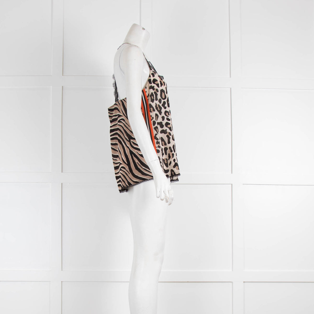 Marc Cain Leopard Cami with Orange Side Stripe