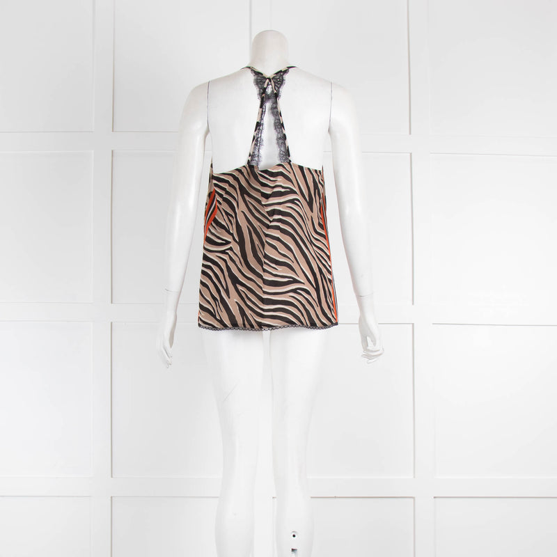 Marc Cain Leopard Cami with Orange Side Stripe